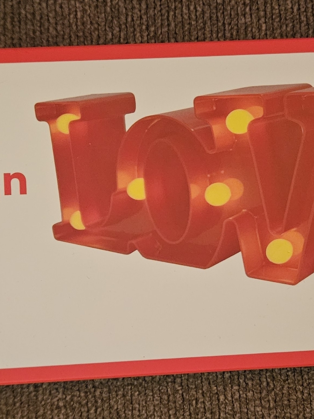 LOVE Light Up LED Marquee Sign Decoration Valentine's Sealed New In Box RARE NIB